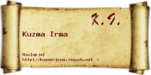 Kuzma Irma névjegykártya